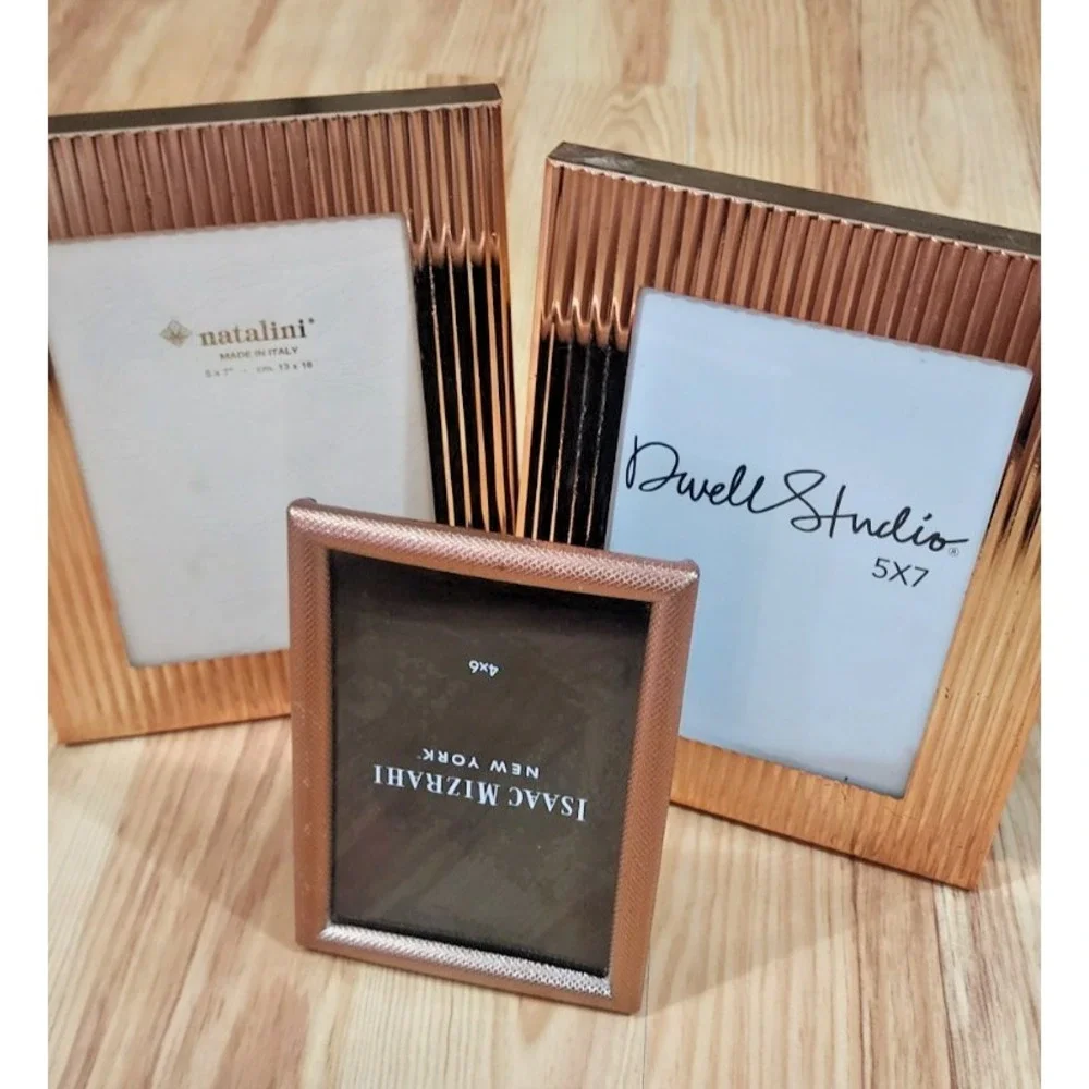 3 Rose gold Picture Photo Frames Natalini made in Italy Isaac Mizrah NY Dwell